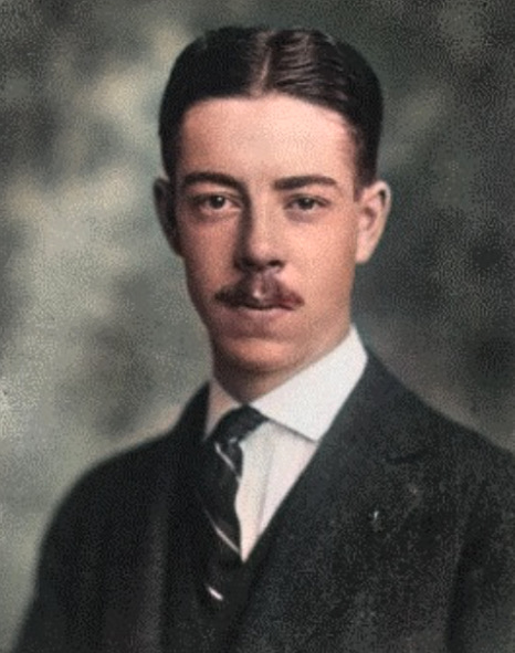 Ebby Thacher, a young man with a mustache.
