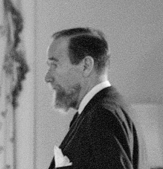 Gerald Heard, a bearded writer in glasses, around 1955.