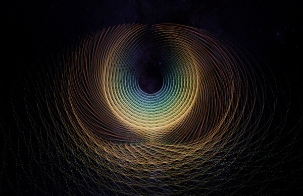 A glowing vortex of gold and teal points, a strange attractor rendered on the GPU.